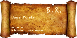 Basz Kunó névjegykártya